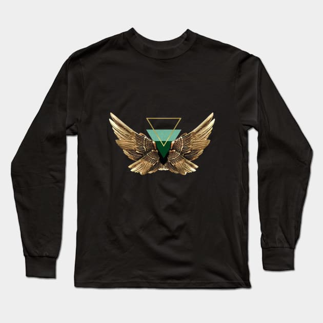 Gold Wing Long Sleeve T-Shirt by Arwa